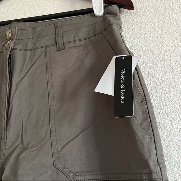 Violets & Roses Green Cargo / Chino Straight Leg Pants Size 8 / 29 - Picture 5 of 7